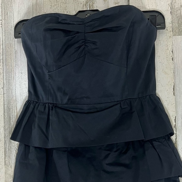 J.Crew Factory Cocktail Strapless Mini Little Black Party Dress Layer Size 0 - Picture 3 of 11